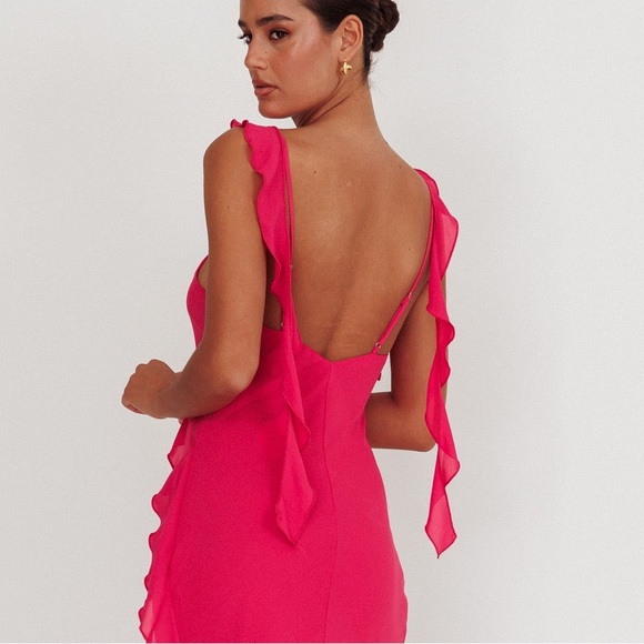 JOYRIDE RUFFLE MAXI DRESS MAGENTA - Picture 5 of 9